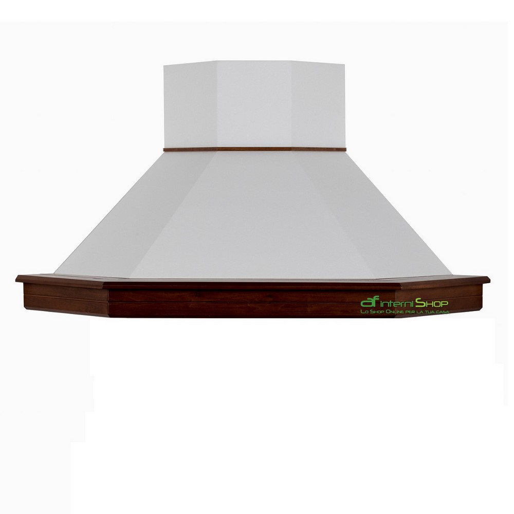 Cappa classica STOCK angolo 105X105 rustica legno noce scuro motore Faber